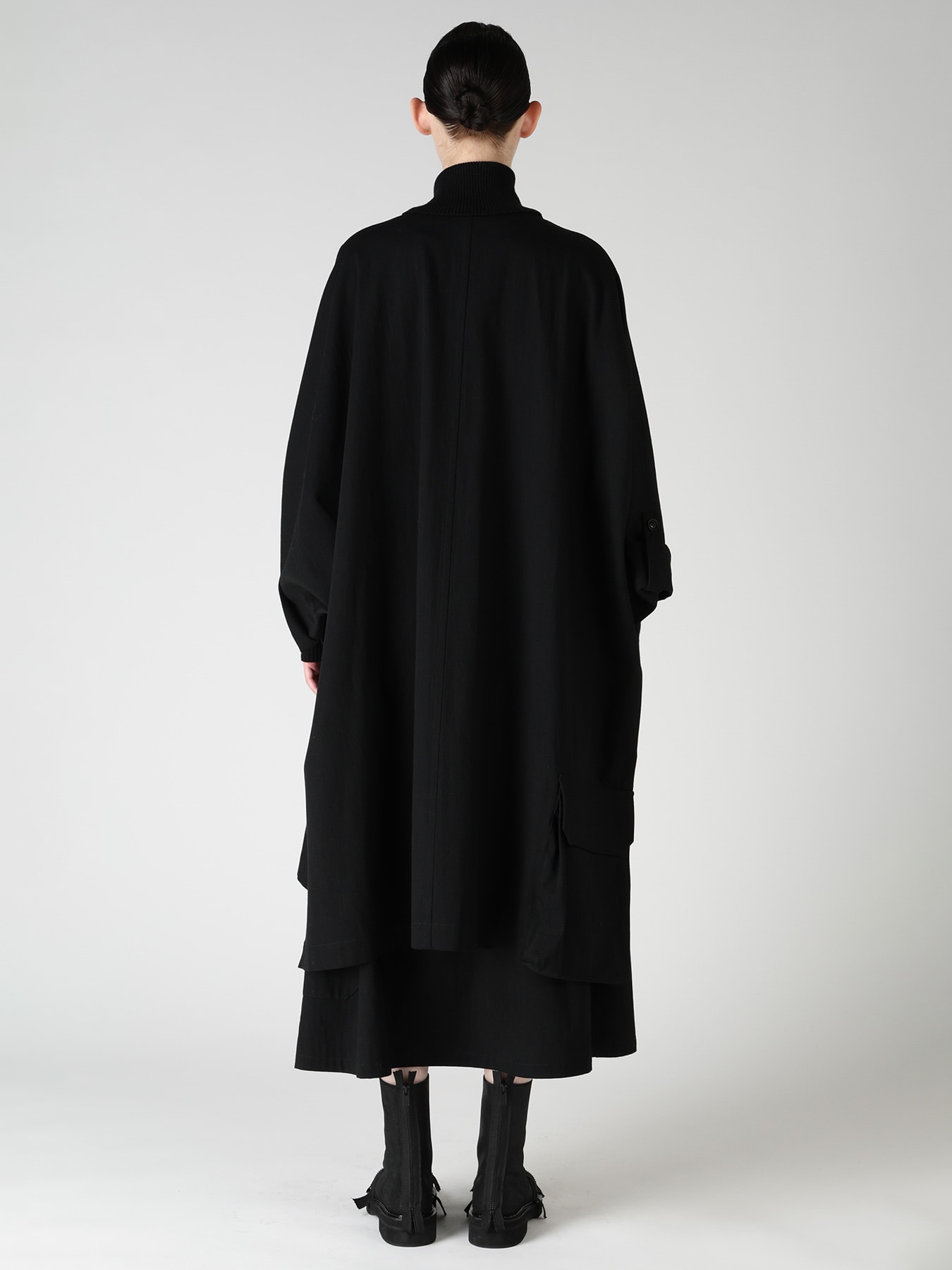 8OZ DENIM COLLARLESS DOLMAN COAT