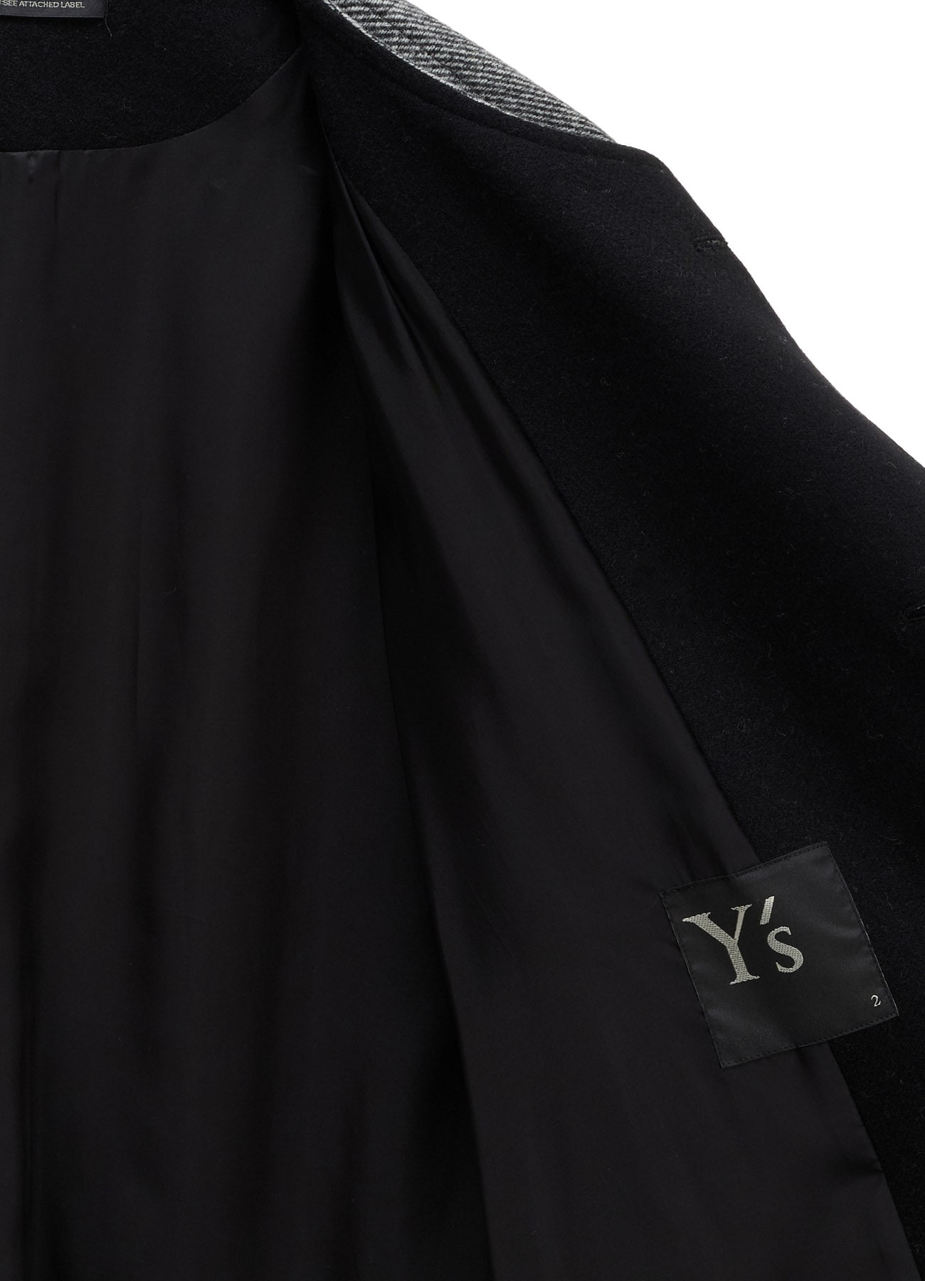 TWILL FLANNEL COLLARLESS DOLMAN COAT