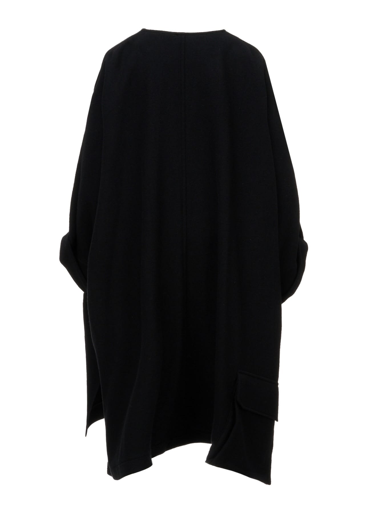TWILL FLANNEL COLLARLESS DOLMAN COAT