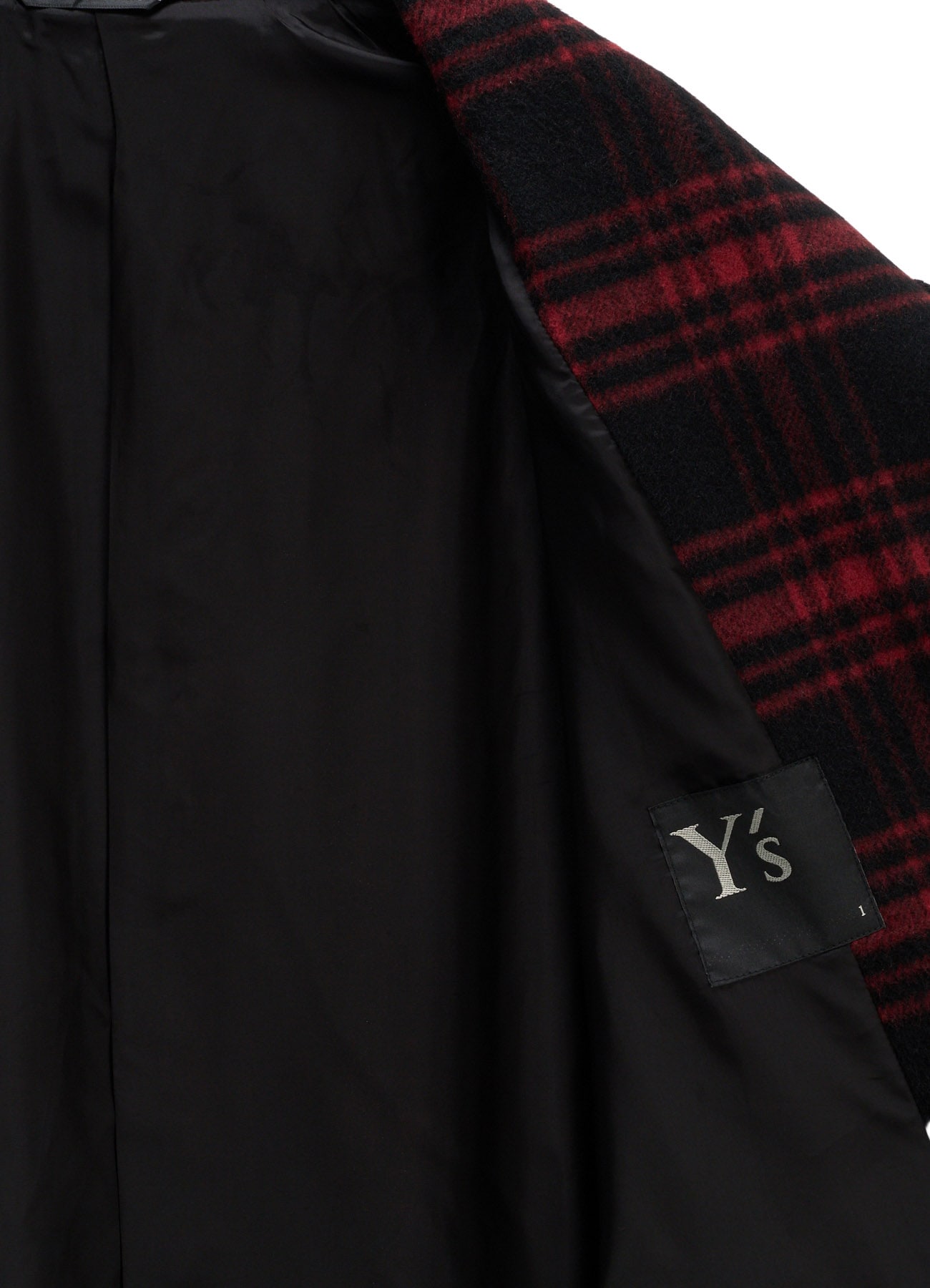 SHAGGY PLAID ASYMMETRIC HALF COAT