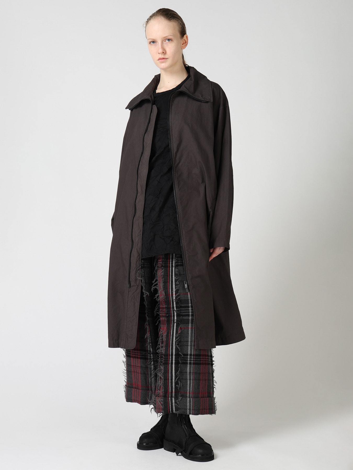COTTON TYPEWRITER ZIPPER COAT
