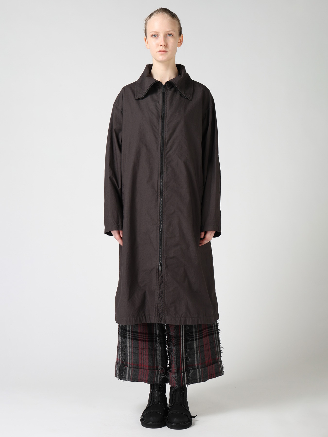 COTTON TYPEWRITER ZIPPER COAT