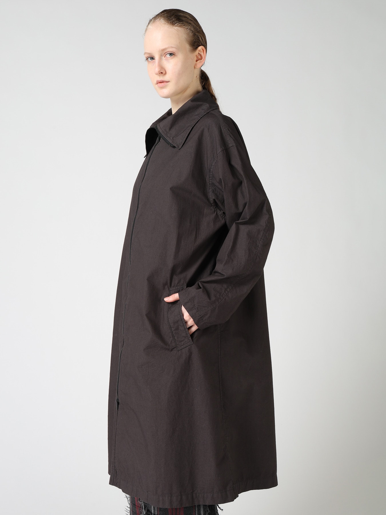 COTTON TYPEWRITER ZIPPER COAT