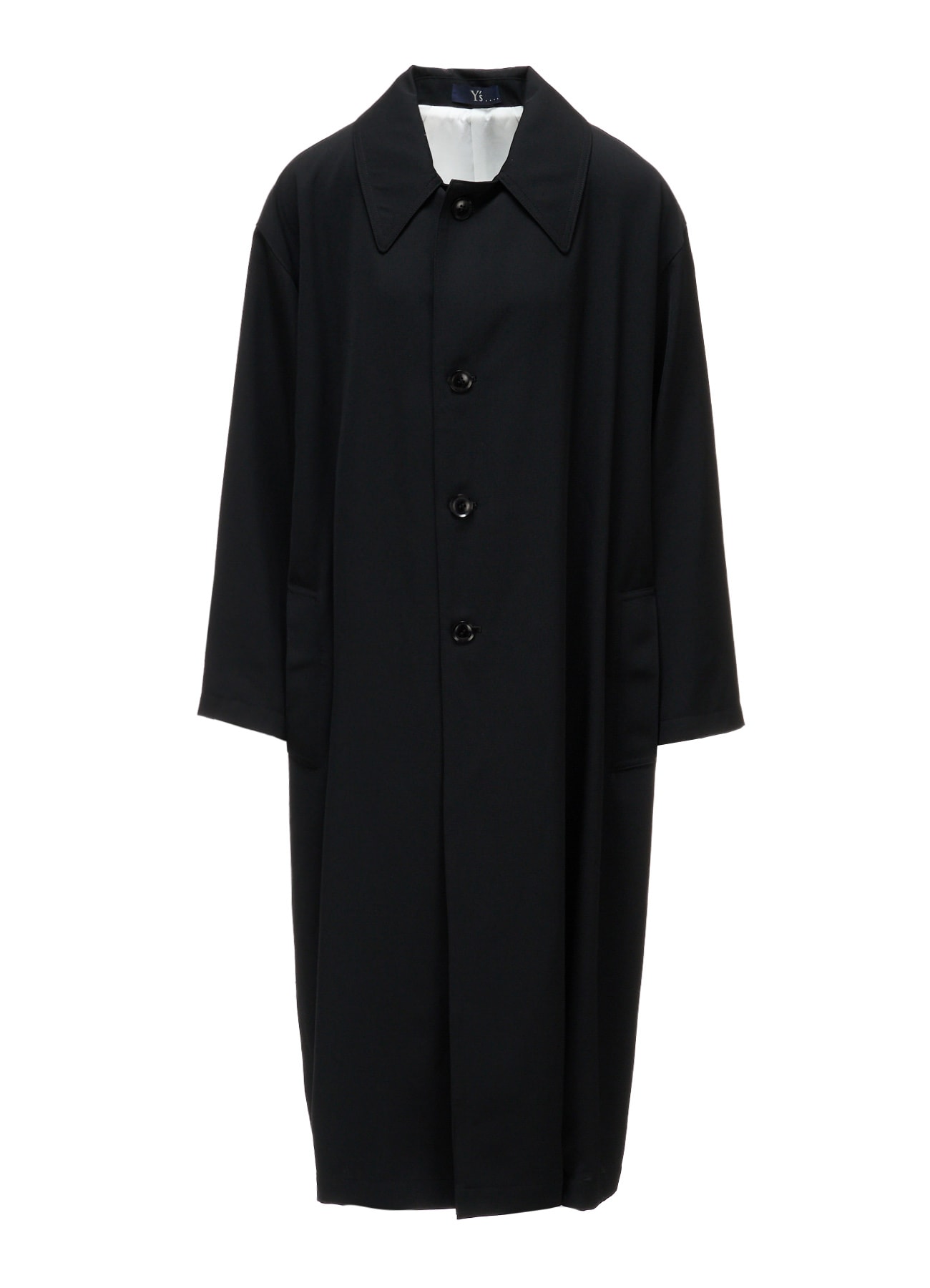 WOOL GABARDINE GATHERED COAT