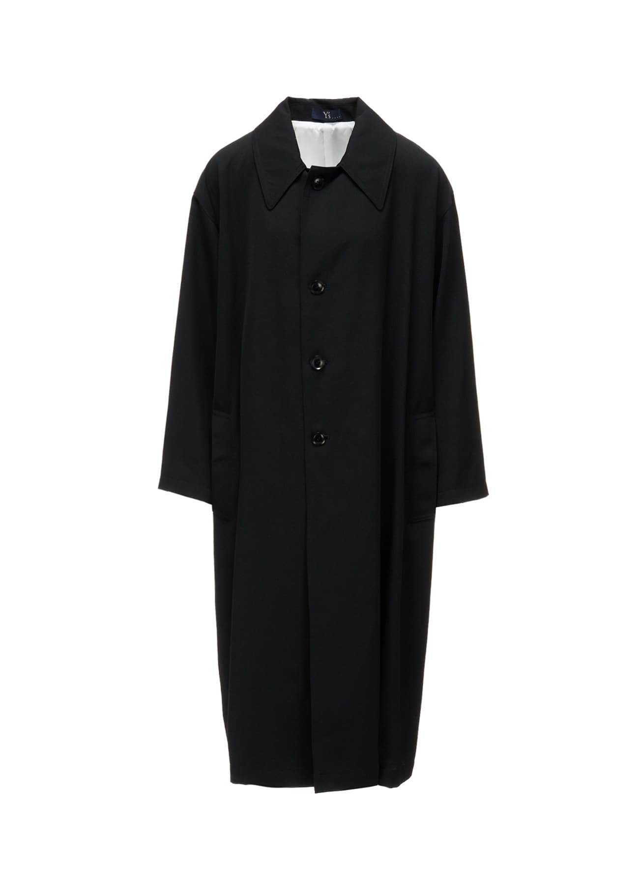 WOOL GABARDINE GATHERED COAT