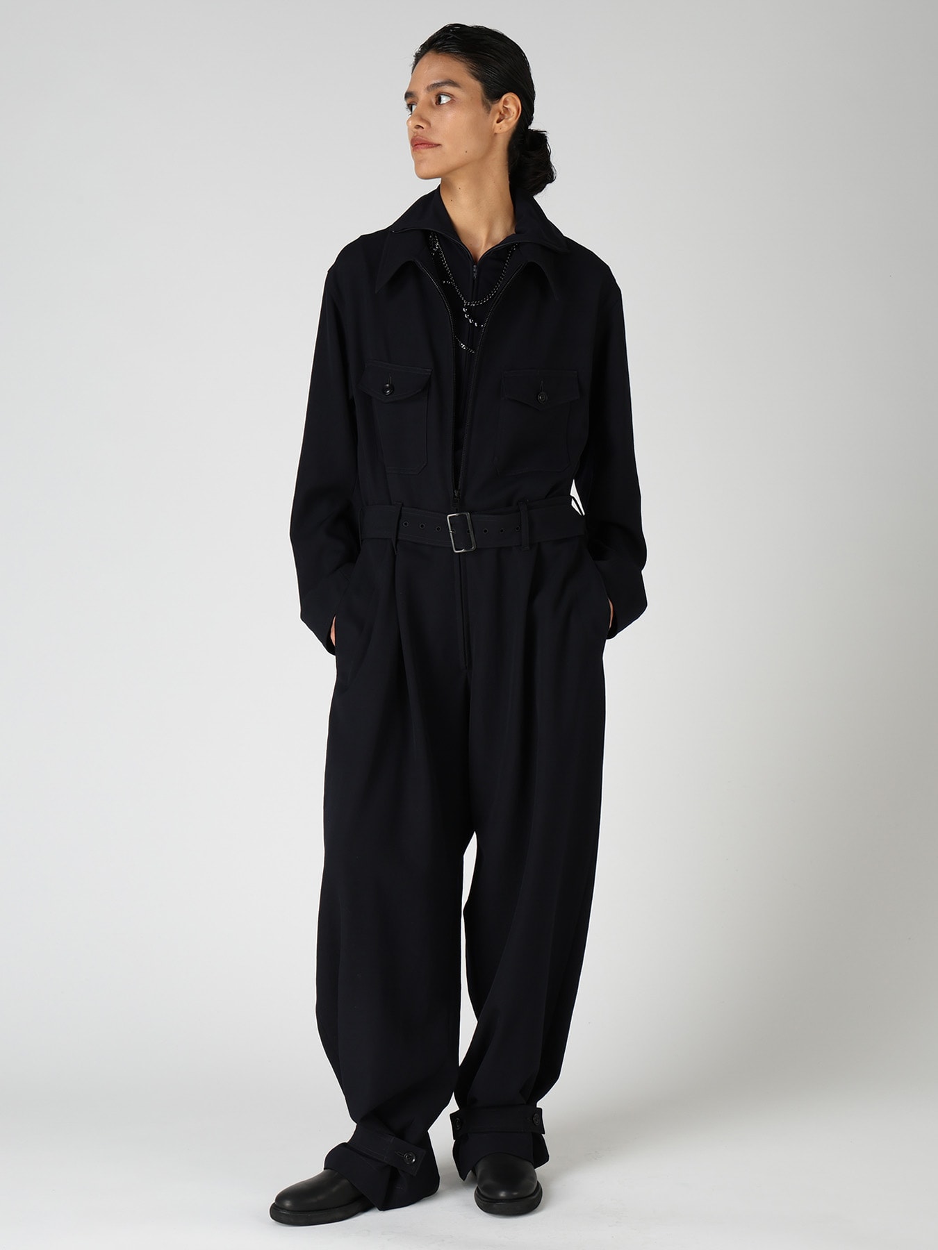 WOOL GABARDINE MILITARY OVERALLS
