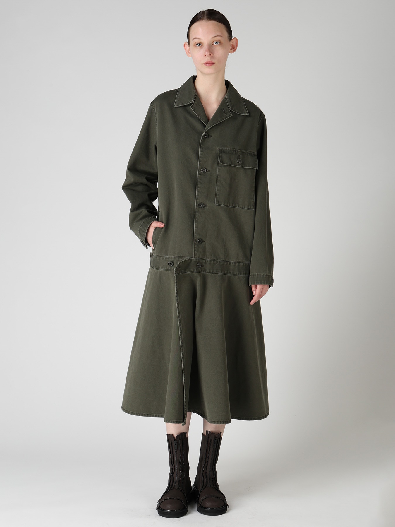 COTTON CHINO CLOTH BLOUSON DRESS