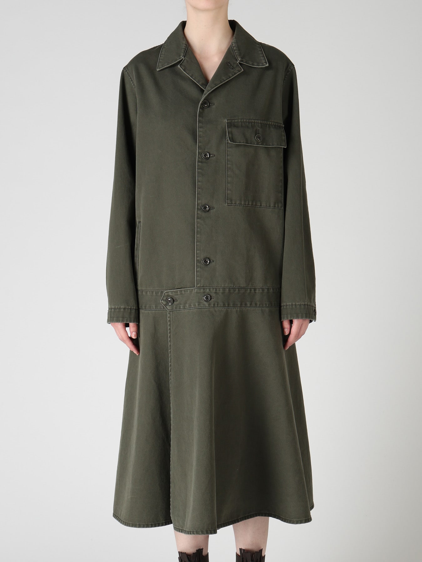 COTTON CHINO CLOTH BLOUSON DRESS