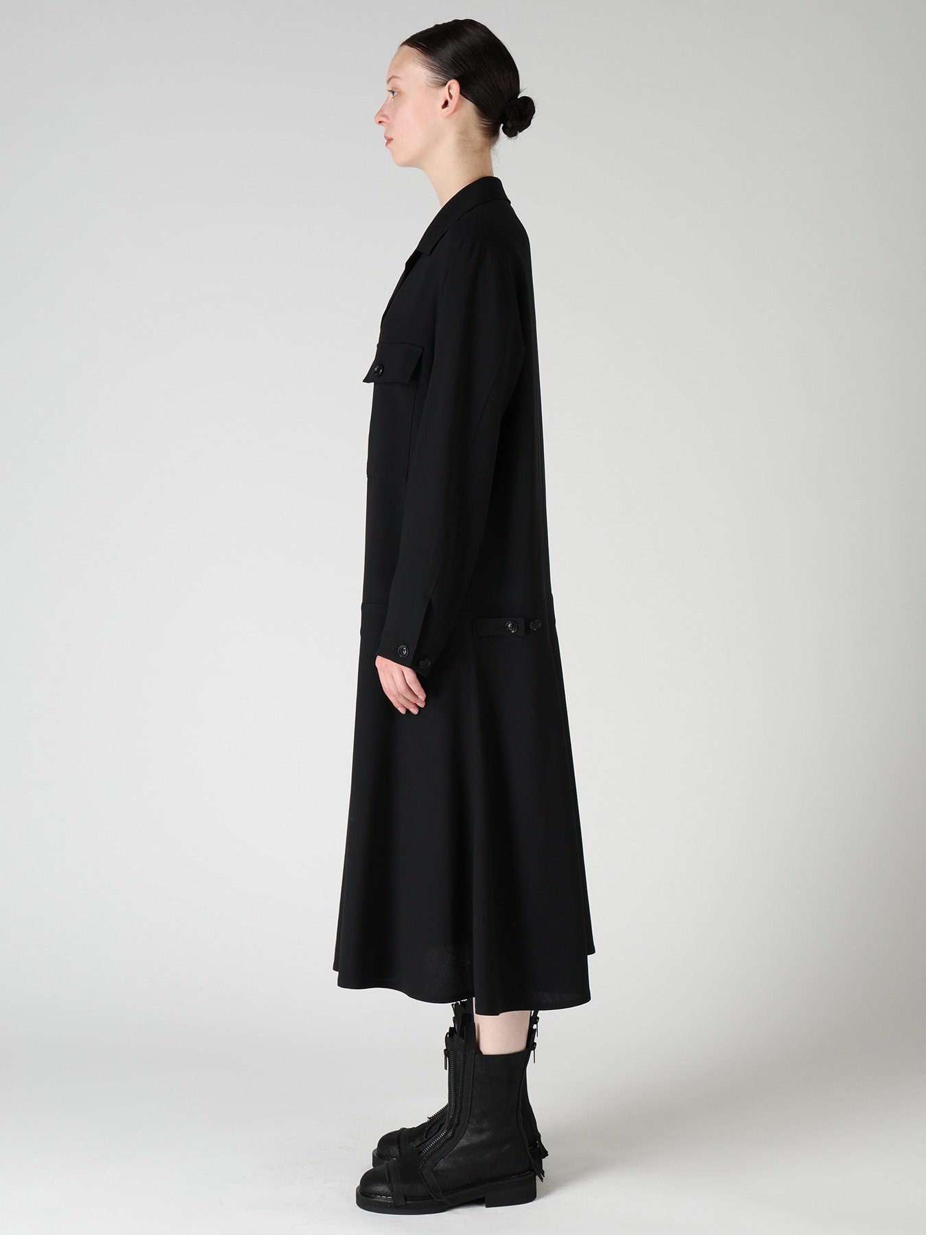 WOOL SERGE BLOUSON DRESS
