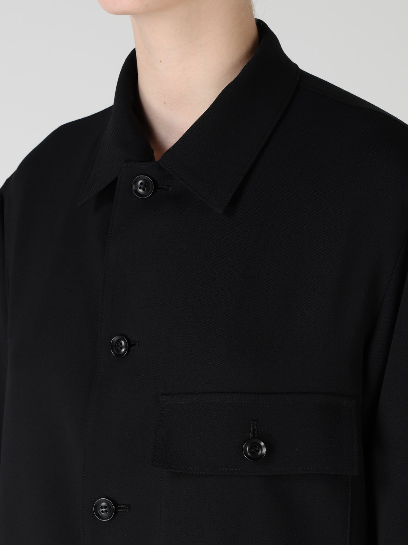 WOOL SERGE BLOUSON DRESS