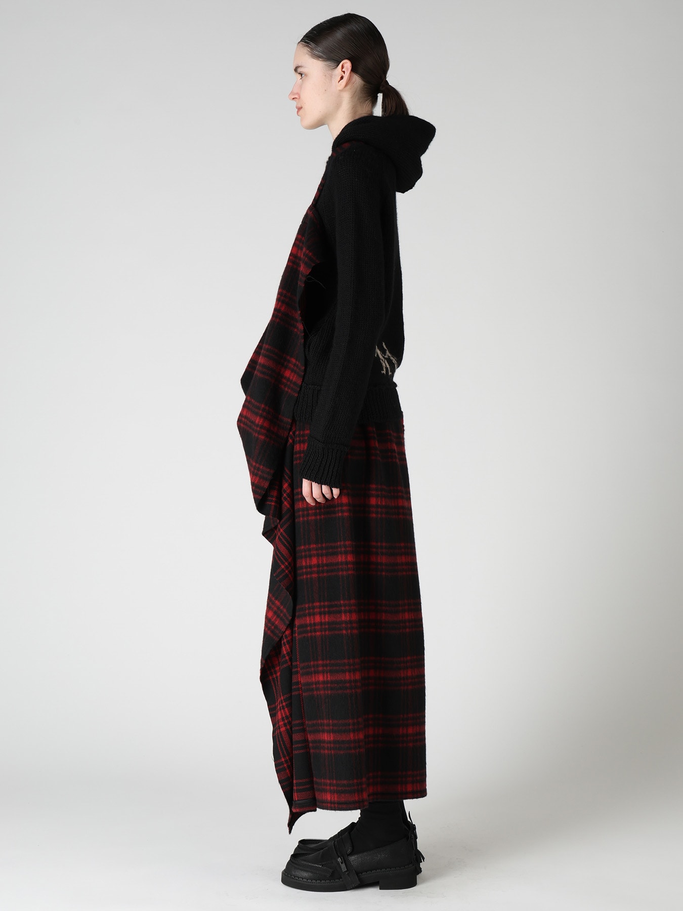 SHAGGY PLAID APRON DRESS
