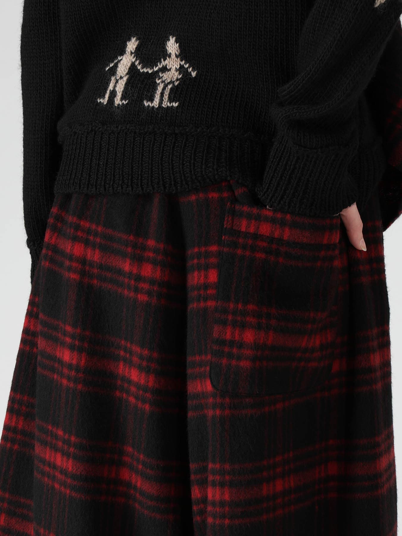 SHAGGY PLAID APRON DRESS