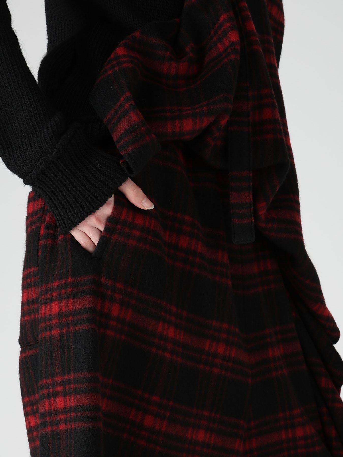 SHAGGY PLAID APRON DRESS
