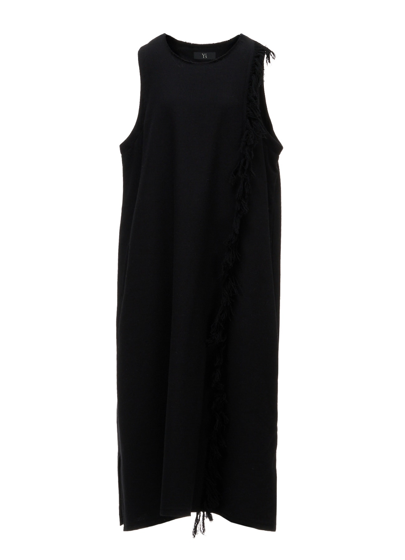 WOOL BLEND KERSEY FRINGE DRESS