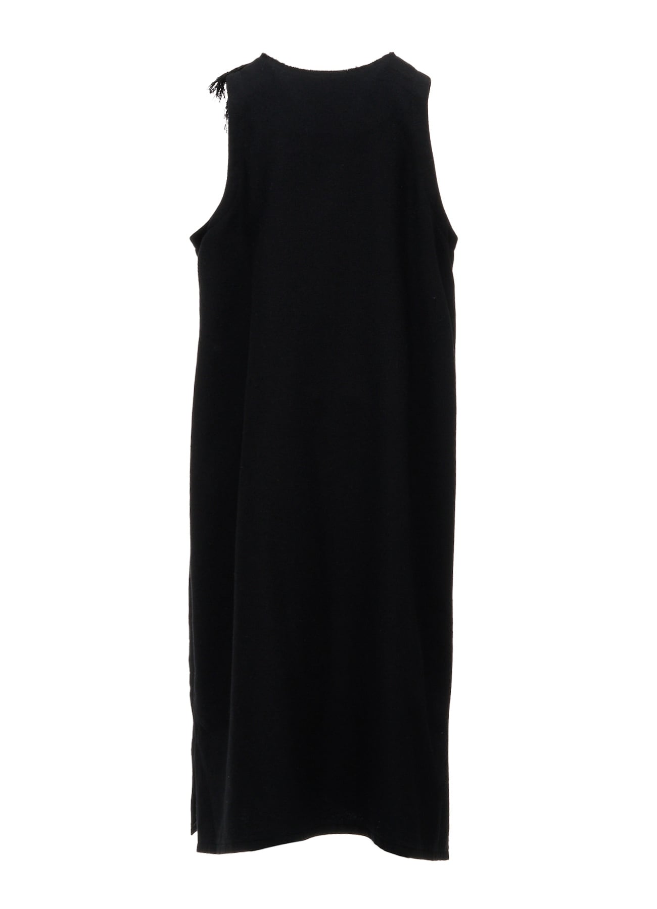 WOOL BLEND KERSEY FRINGE DRESS