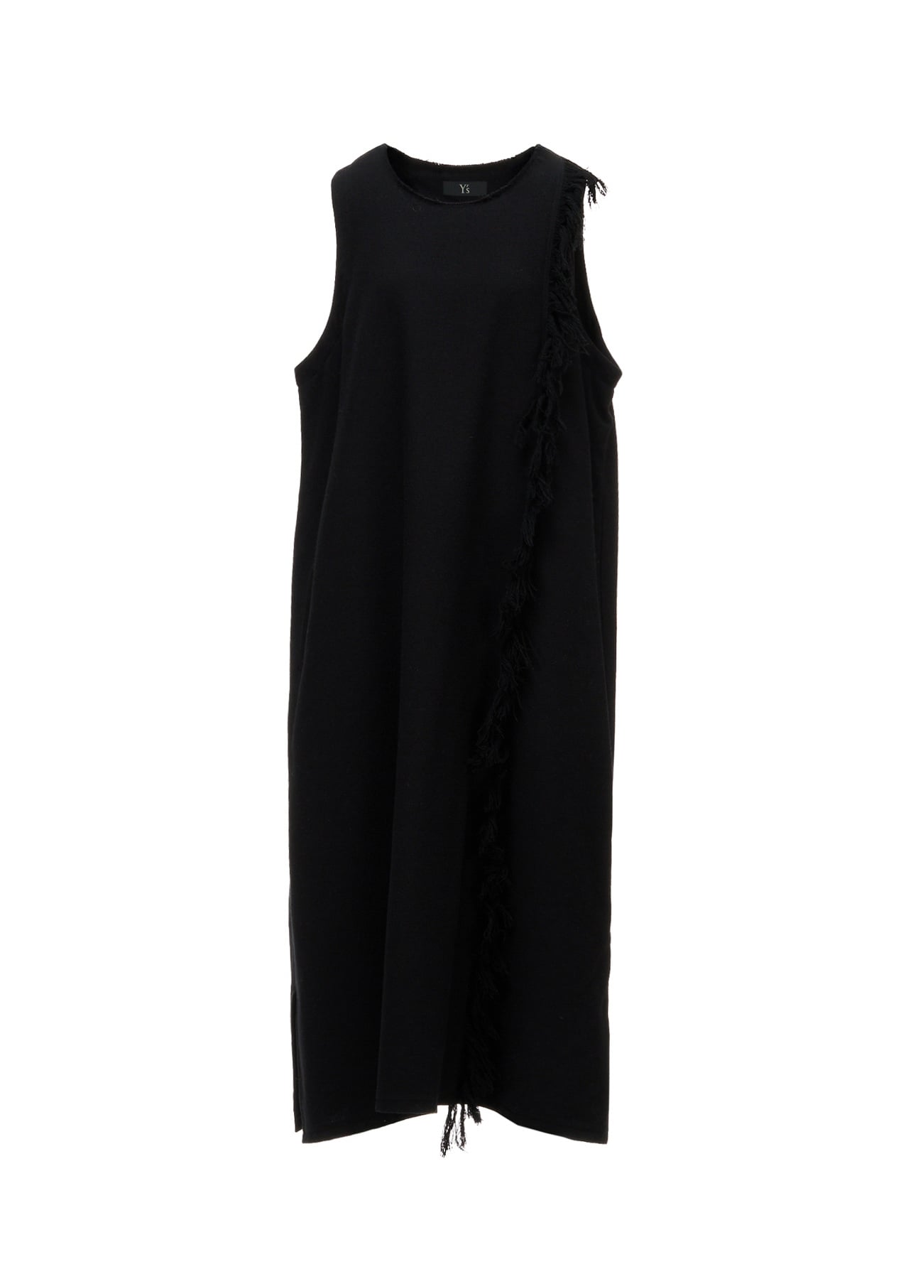 WOOL BLEND KERSEY FRINGE DRESS