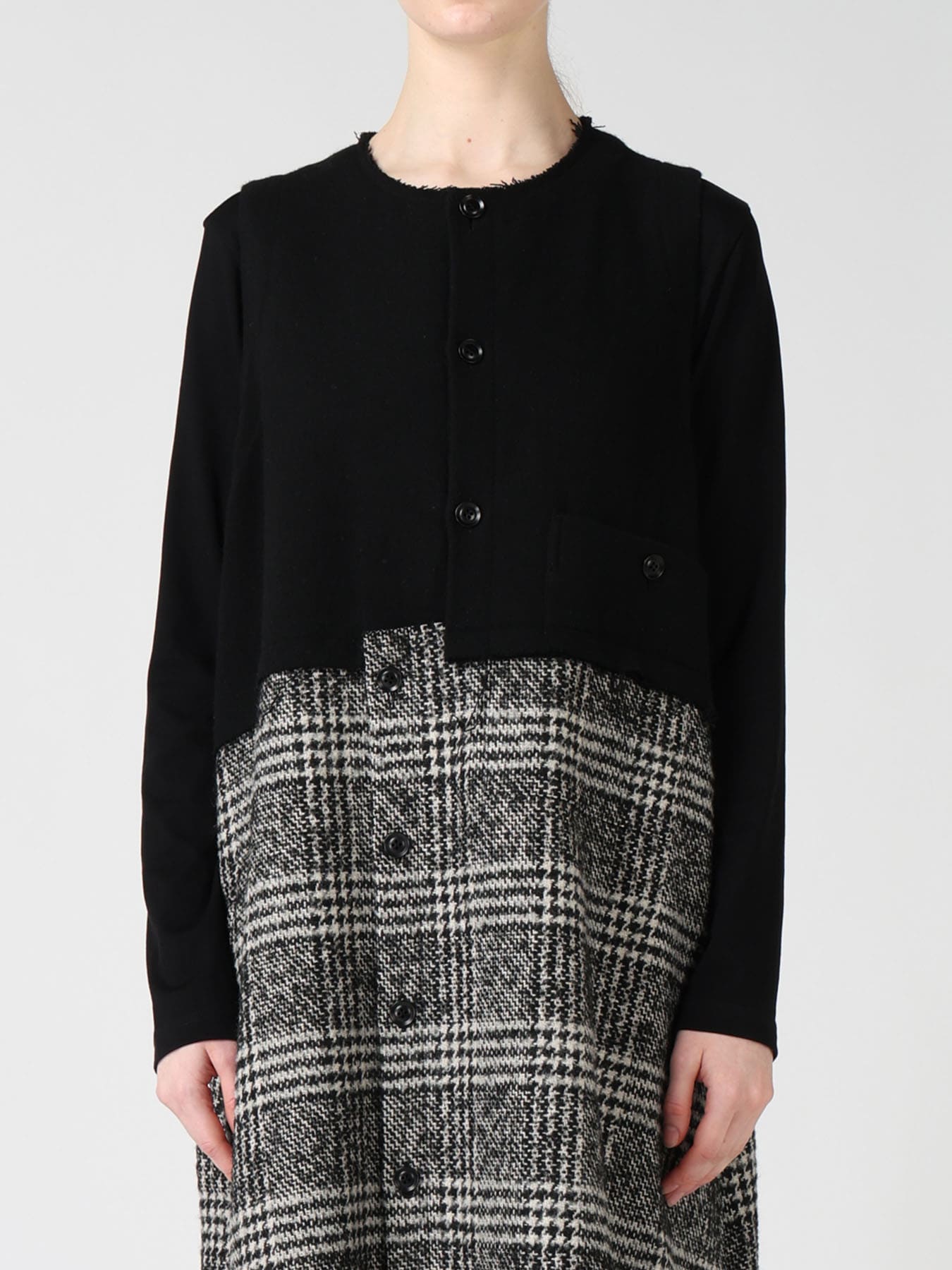 TWEED PLAID PANEL DRESS