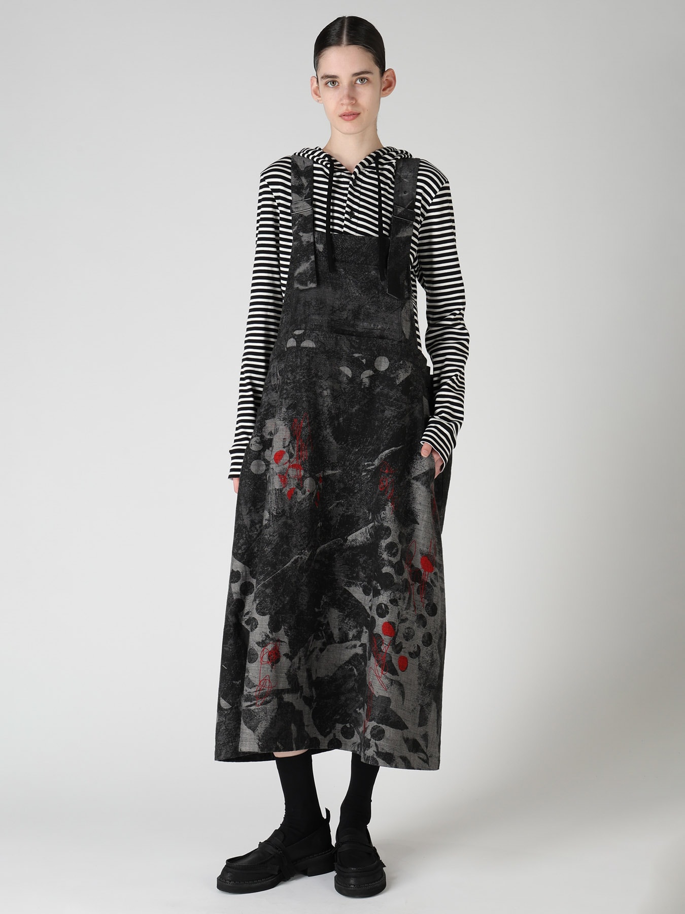 8OZ CRUNCH DOT PRINT SALOPETTE DRESS
