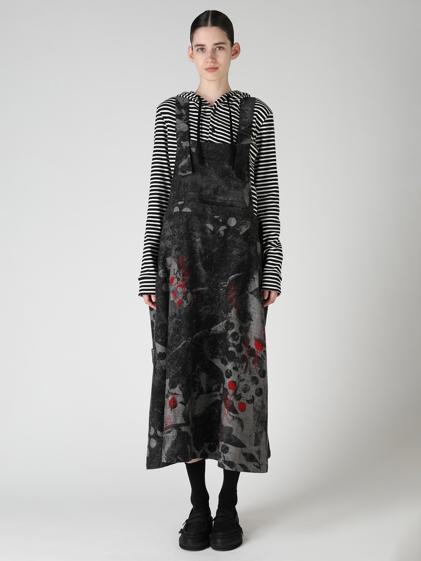 8OZ CRUNCH DOT PRINT SALOPETTE DRESS