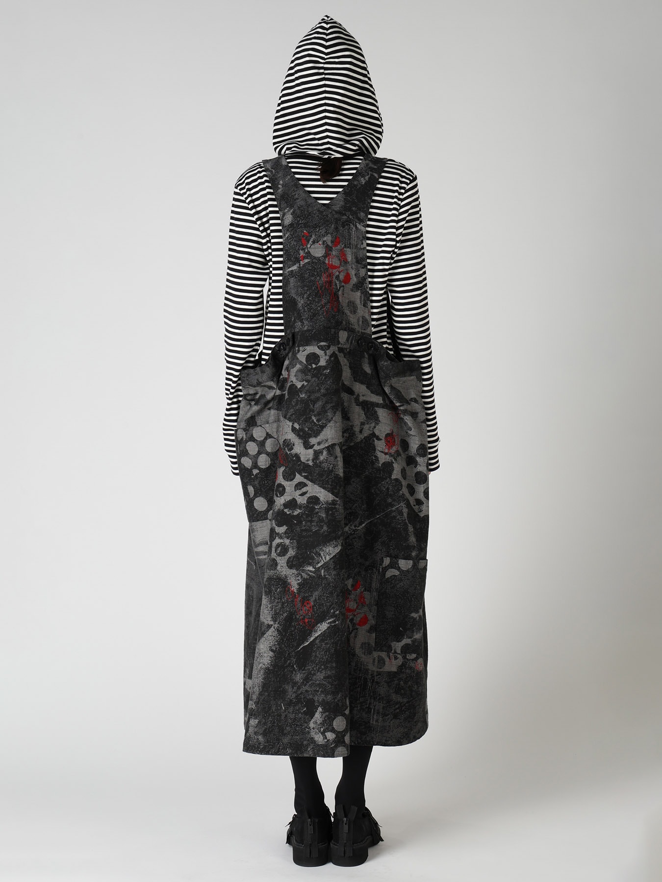 8OZ CRUNCH DOT PRINT SALOPETTE DRESS