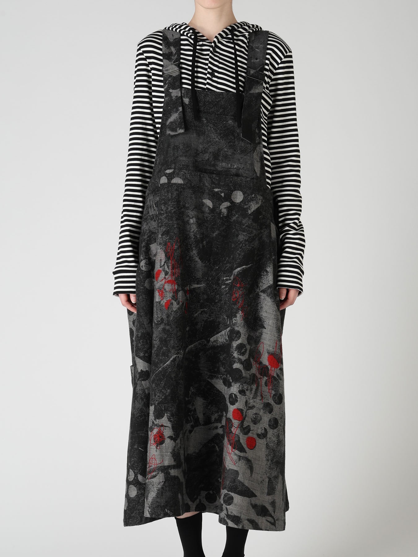 8OZ CRUNCH DOT PRINT SALOPETTE DRESS