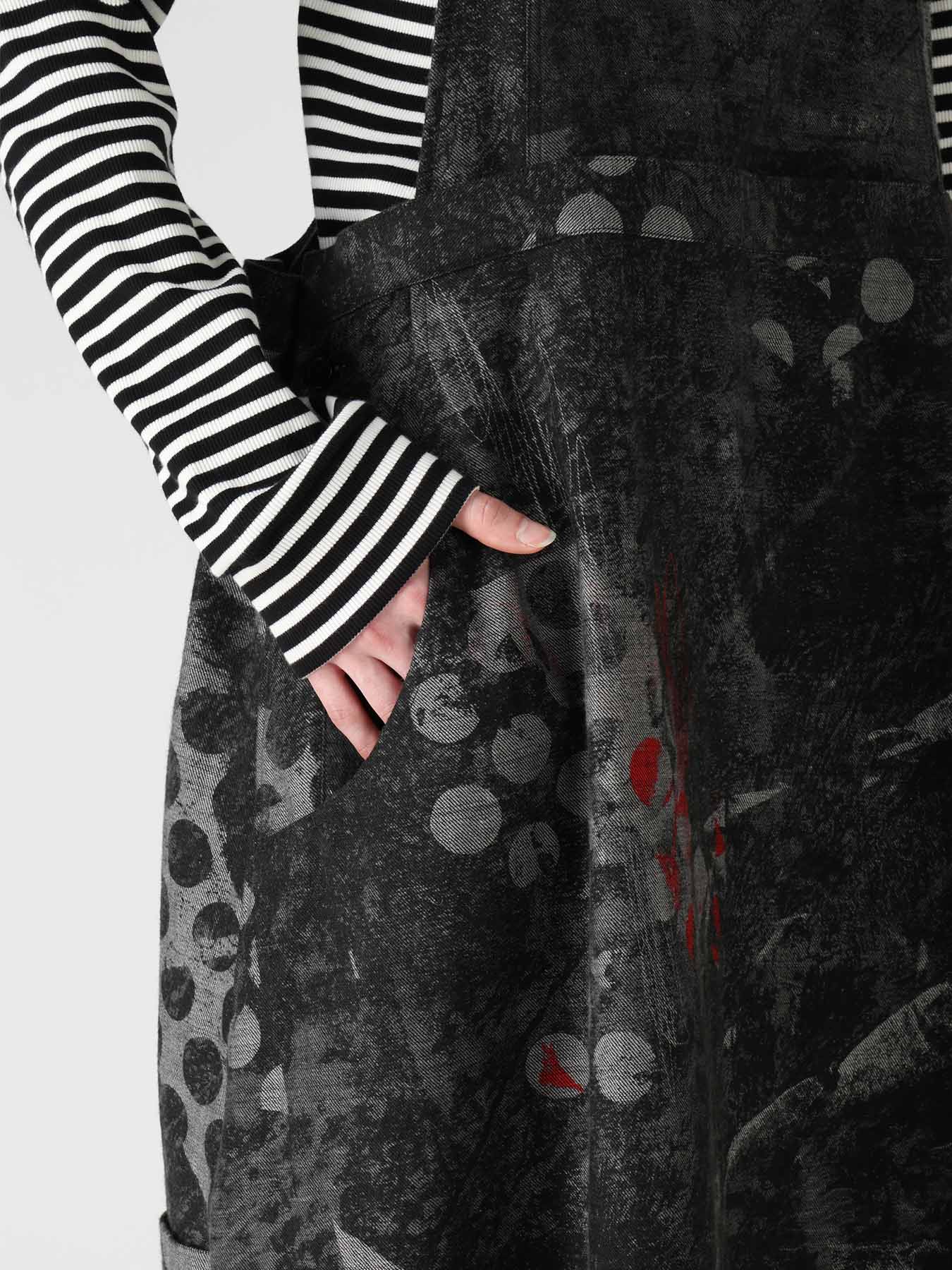 8OZ CRUNCH DOT PRINT SALOPETTE DRESS