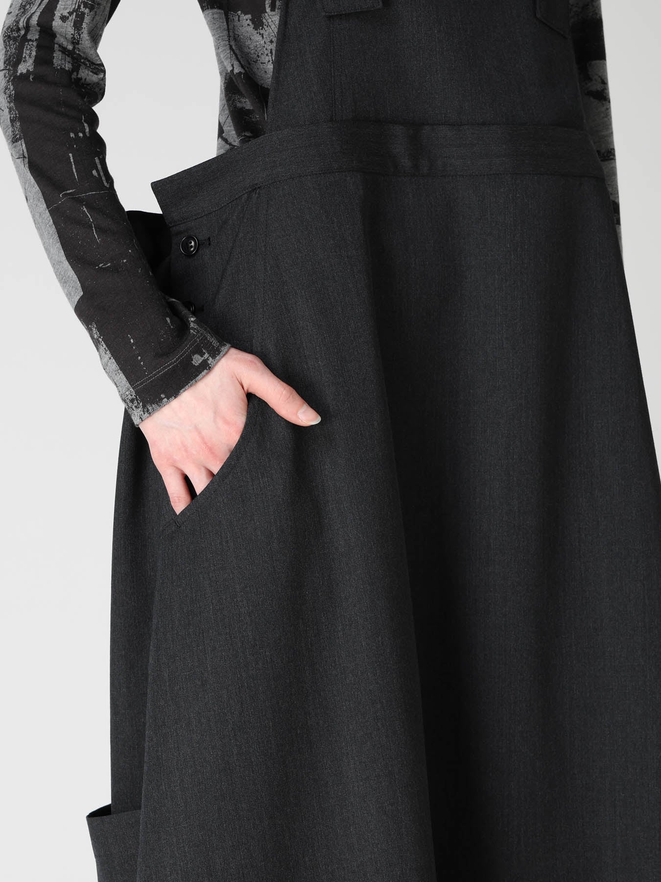 WOOL GABARDINE SALOPETTE DRESS