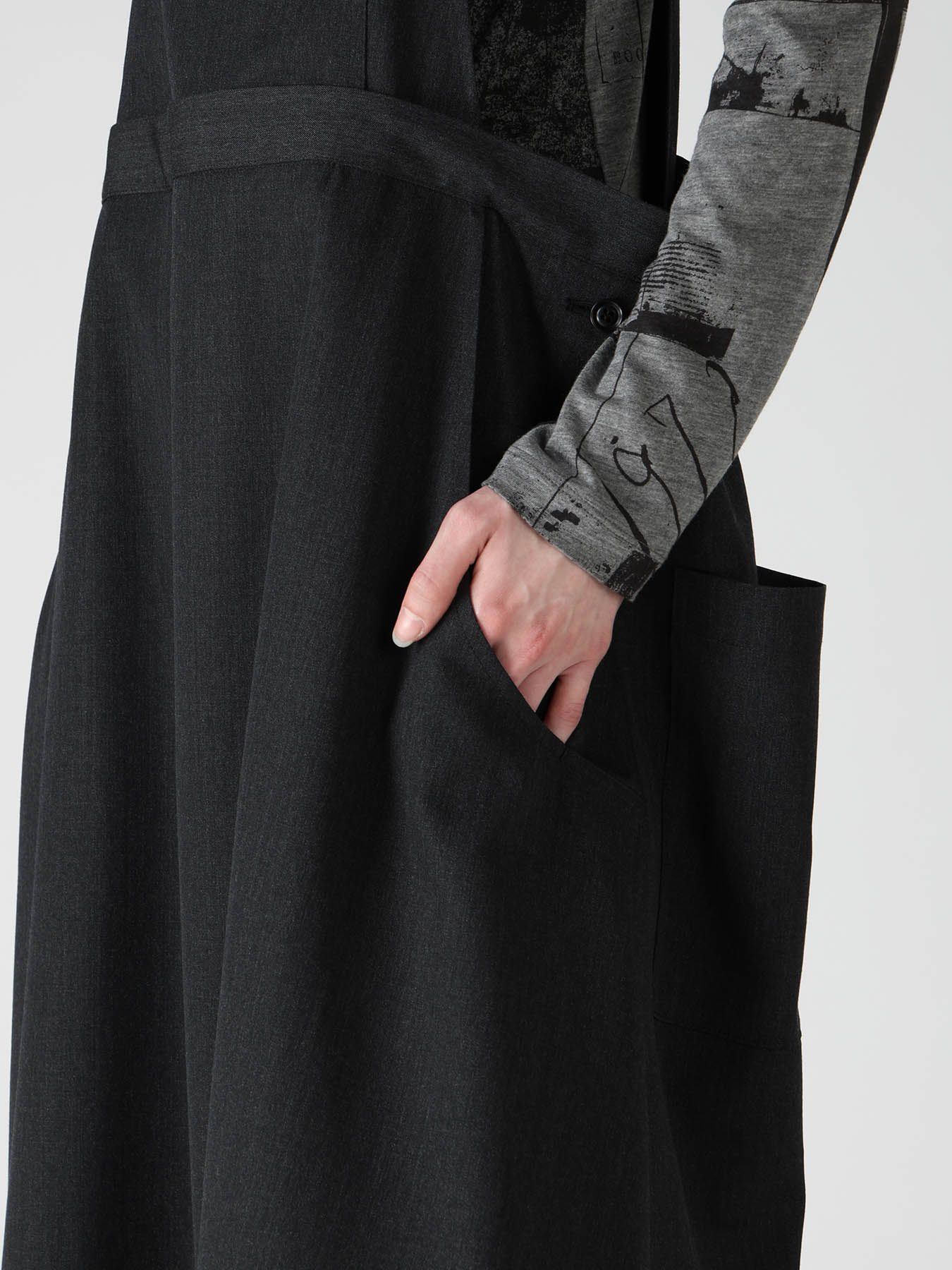 WOOL GABARDINE SALOPETTE DRESS