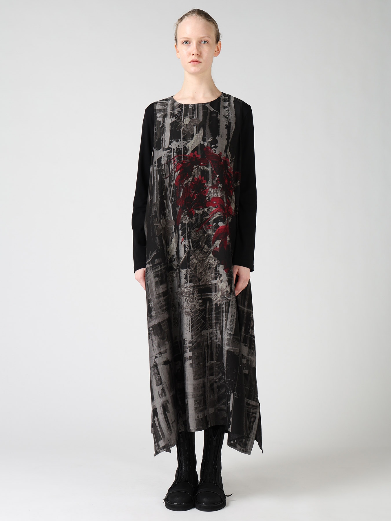 CUPRO DISTORTED FLOWER SLEEVELESS DRESS