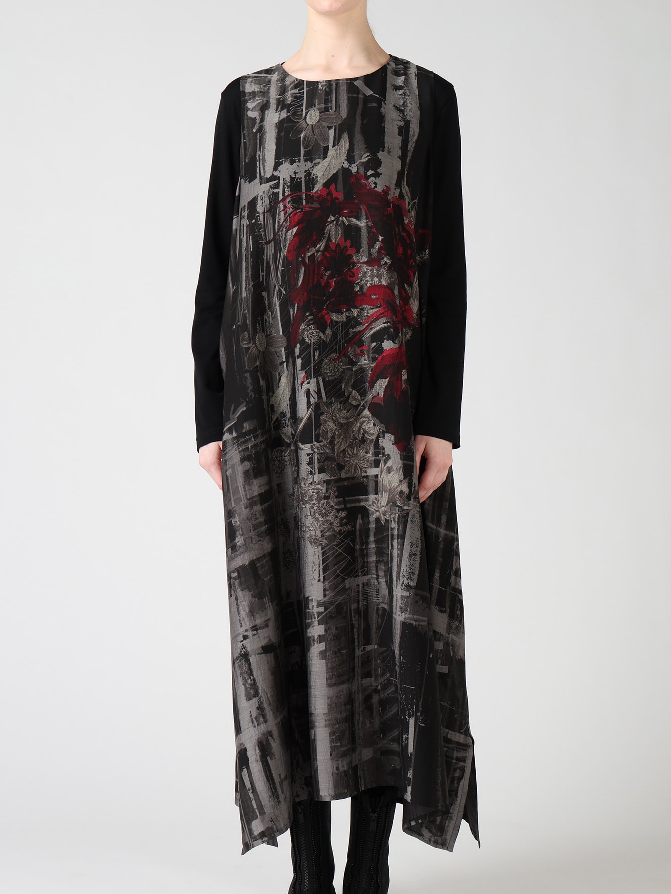 CUPRO DISTORTED FLOWER SLEEVELESS DRESS