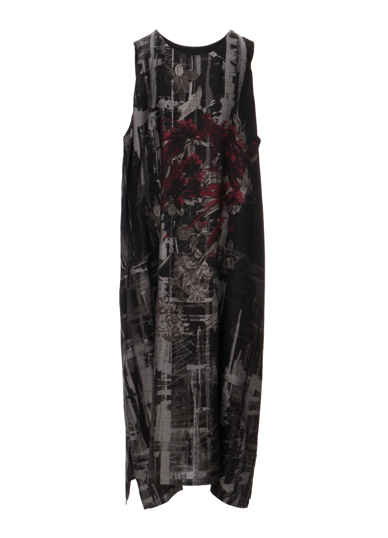 CUPRO DISTORTED FLOWER SLEEVELESS DRESS