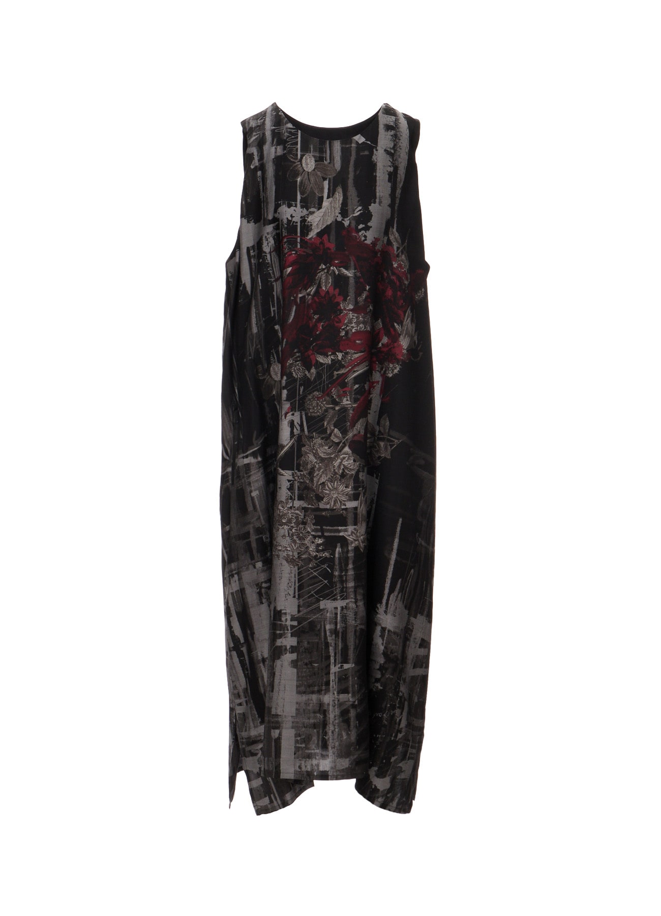 CUPRO DISTORTED FLOWER SLEEVELESS DRESS