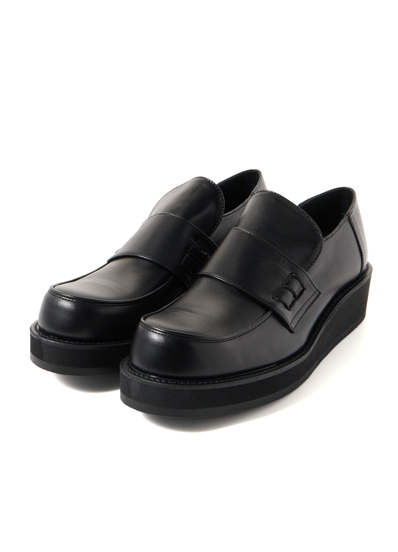 SMOOTH LEATHER PLATFORM LOAFERS