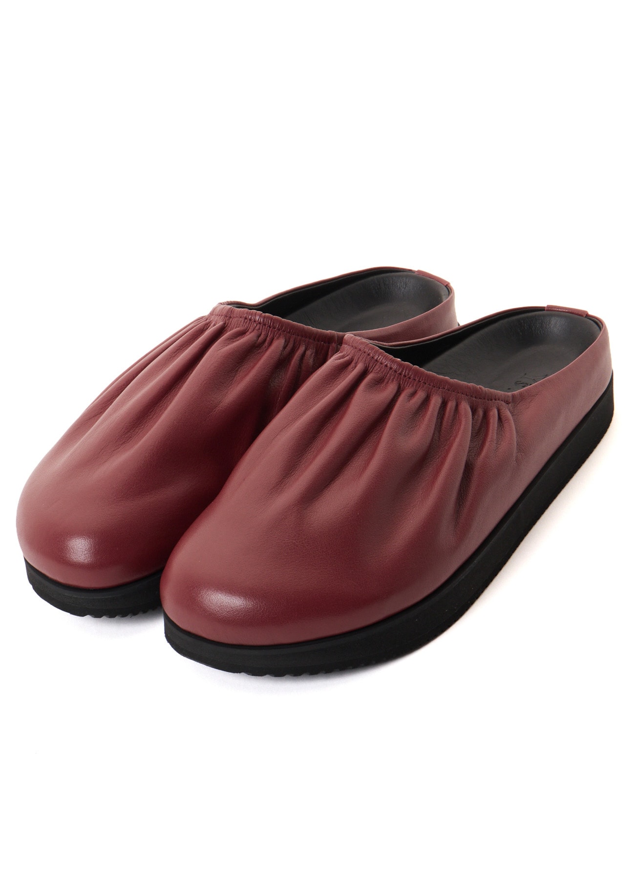 COW LEATHER GATHERED SANDAL
