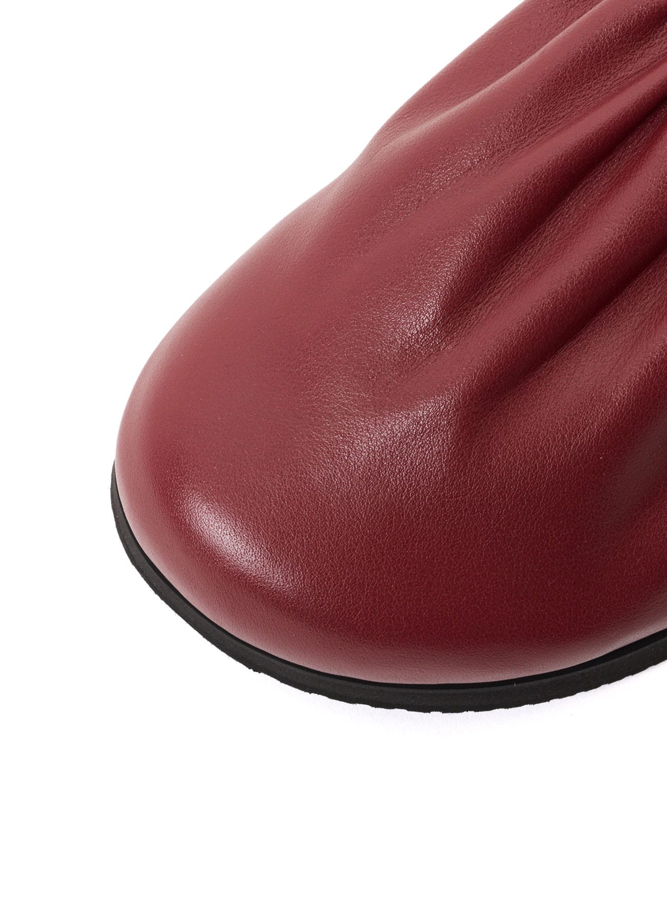 COW LEATHER GATHERED SANDAL