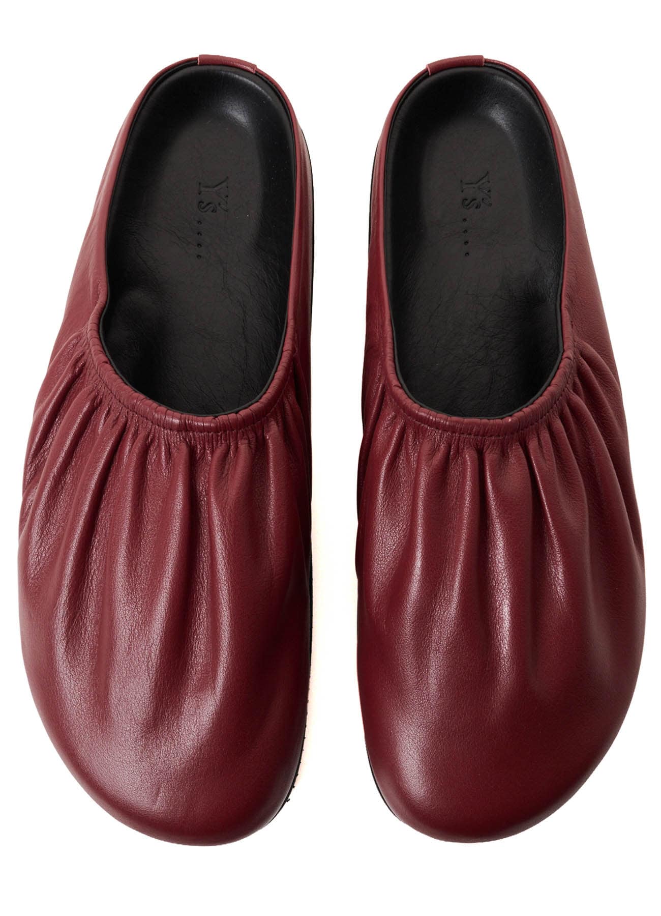 COW LEATHER GATHERED SANDAL