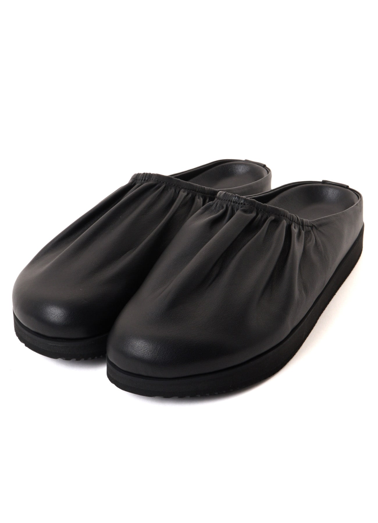 COW LEATHER GATHERED SANDAL