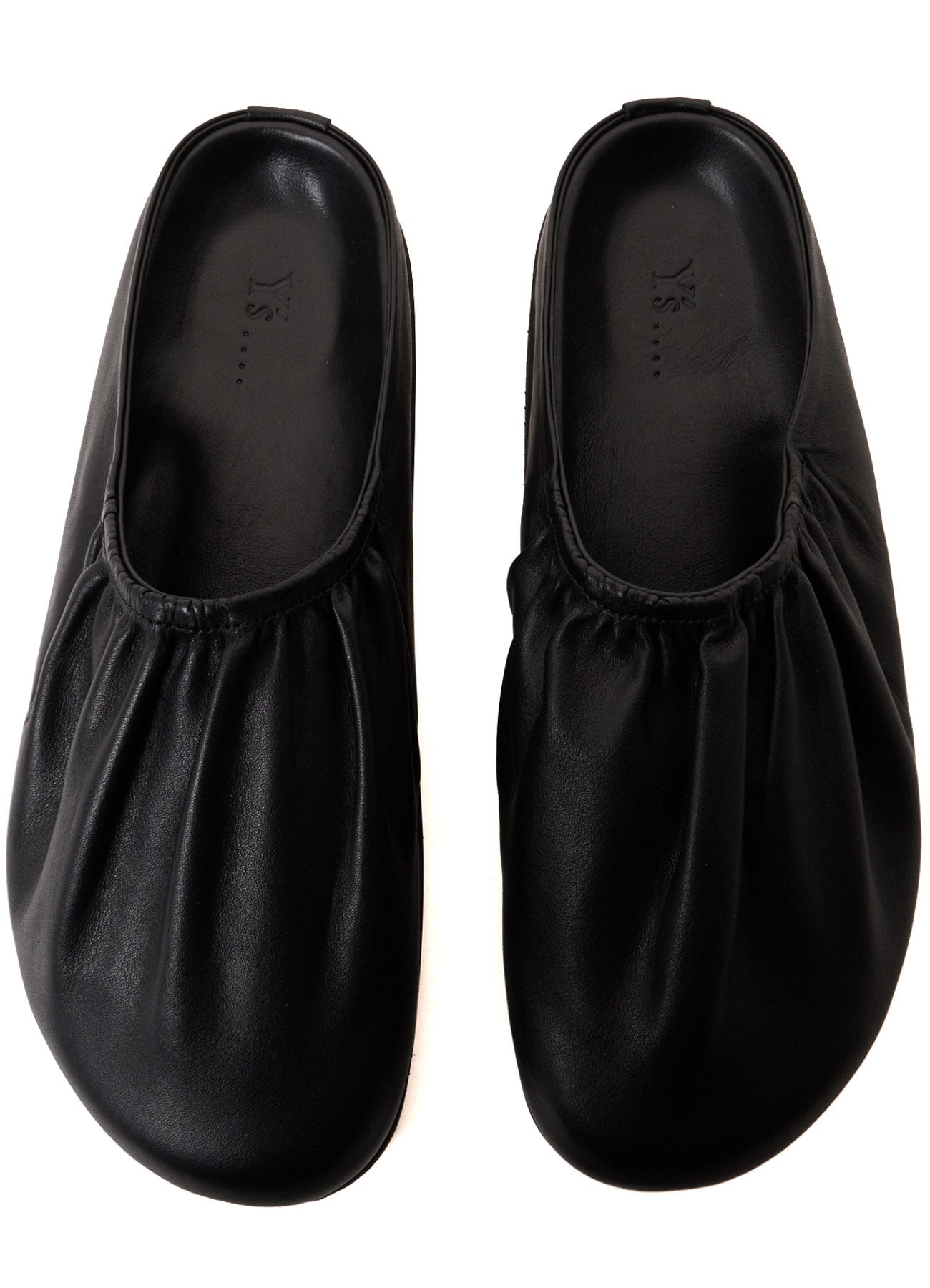 COW LEATHER GATHERED SANDAL