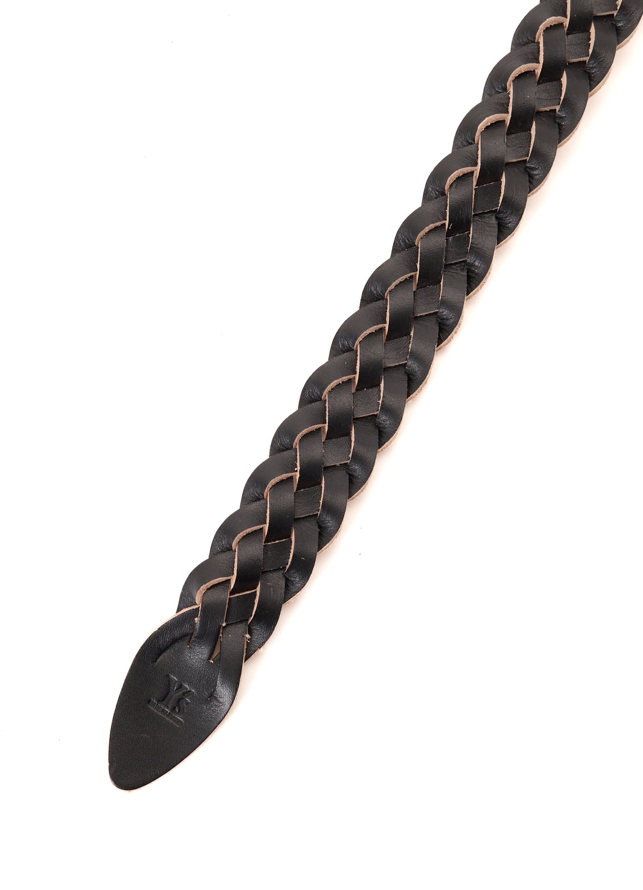 SEMI GLOSS LEATHER BRAIDED BELT