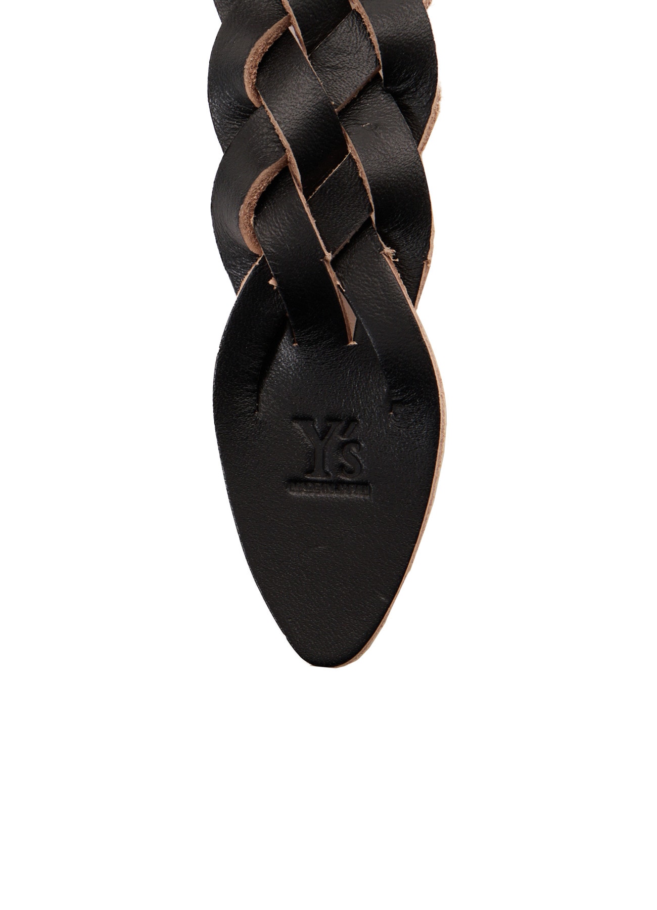 SEMI GLOSS LEATHER BRAIDED BELT
