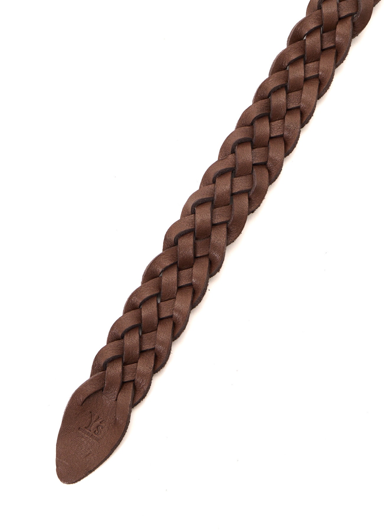 SEMI GLOSS LEATHER BRAIDED BELT