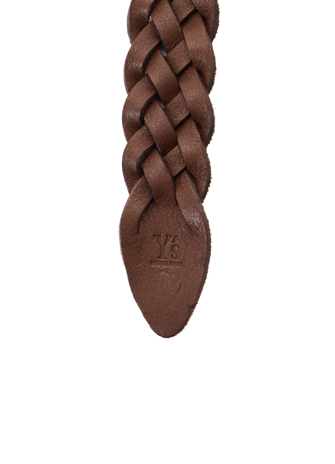 SEMI GLOSS LEATHER BRAIDED BELT