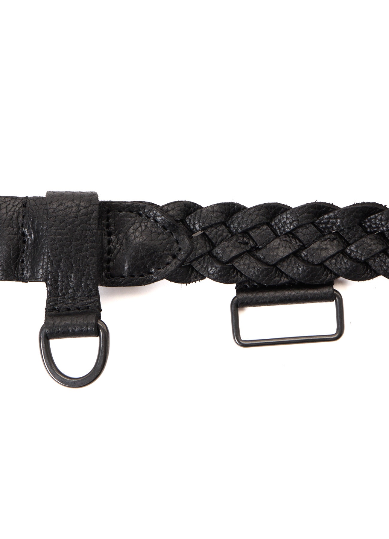 SEMI GLOSS LEATHER BRAIDED BELT
