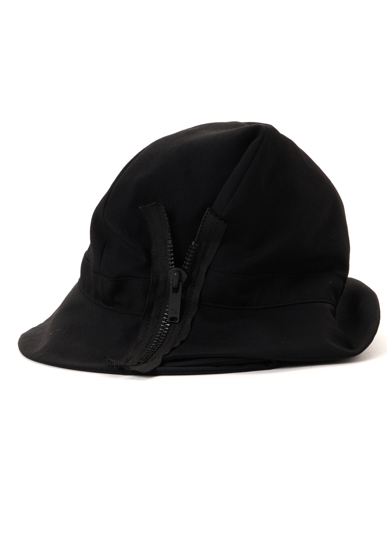 HARD TWISTED WOOL GABARDINE HAT WITH ZIP