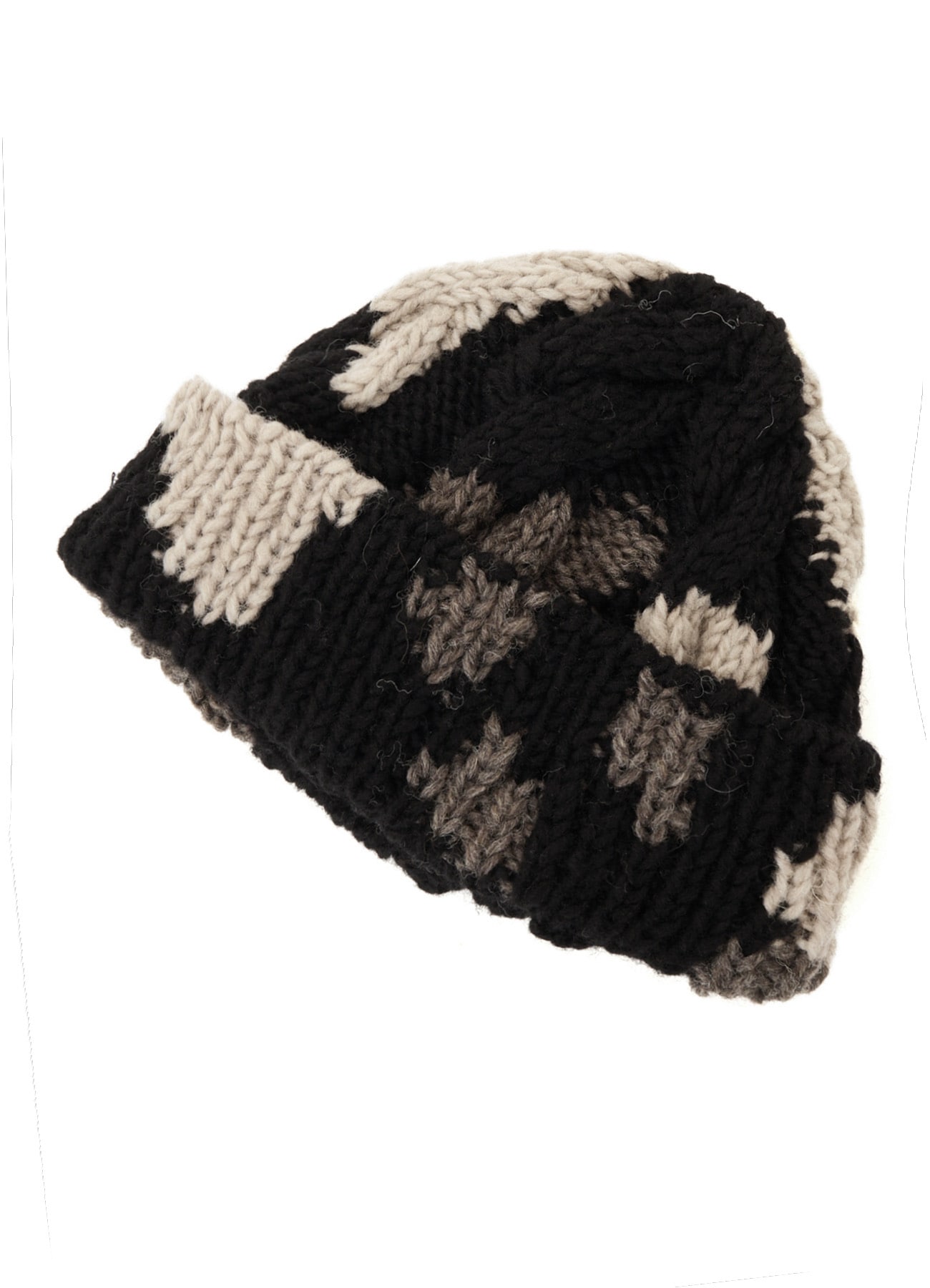 ANIMAL PATTERN HAND-KNIT CAP