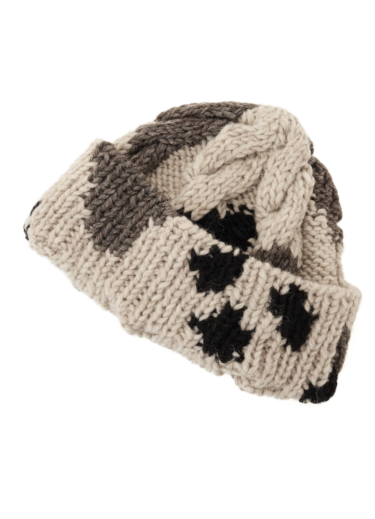 ANIMAL PATTERN HAND-KNIT CAP