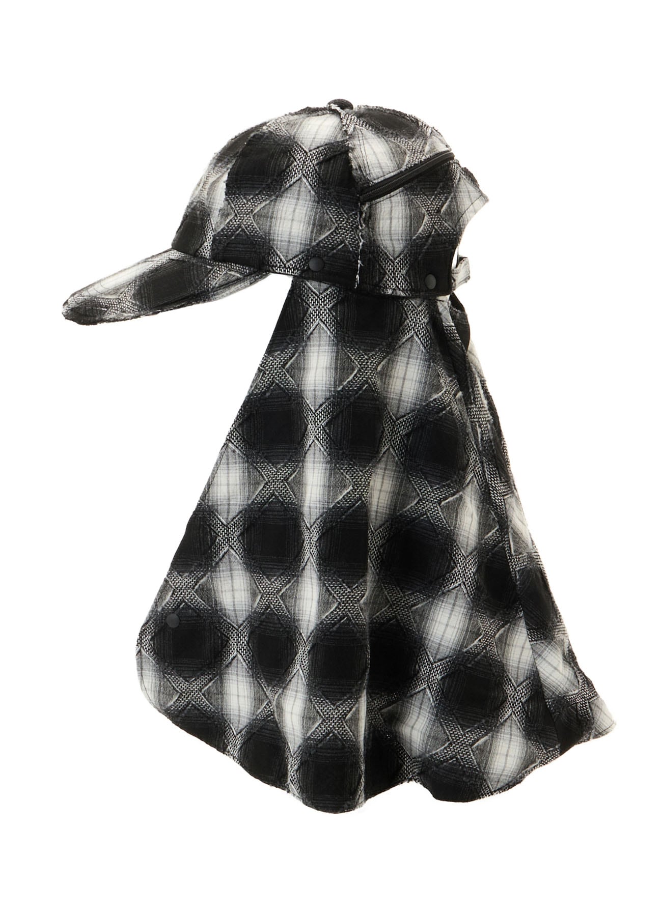PLAID JACQUARD HEAT-SHIELDING CAPE CAP