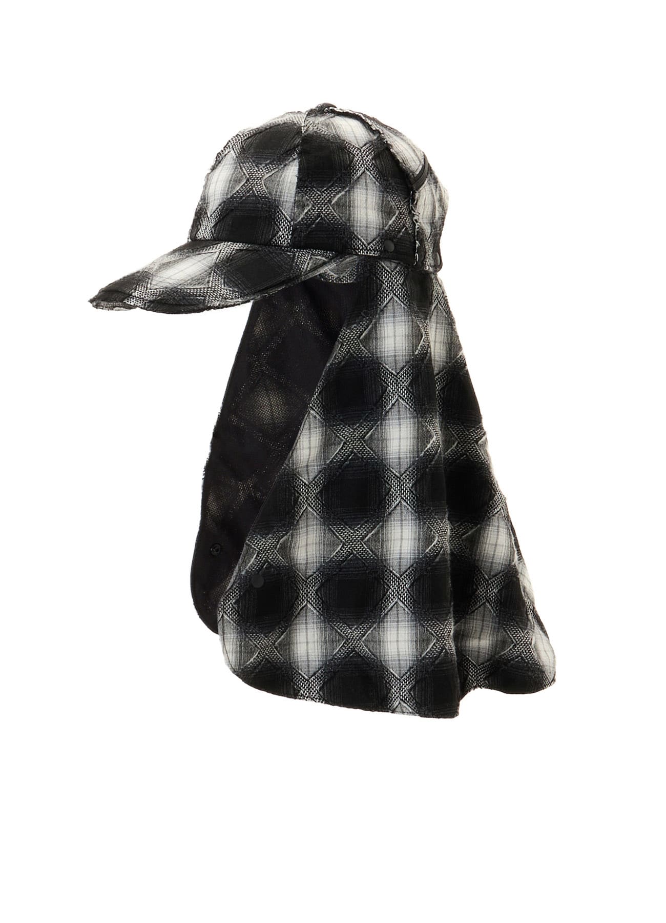 PLAID JACQUARD HEAT-SHIELDING CAPE CAP