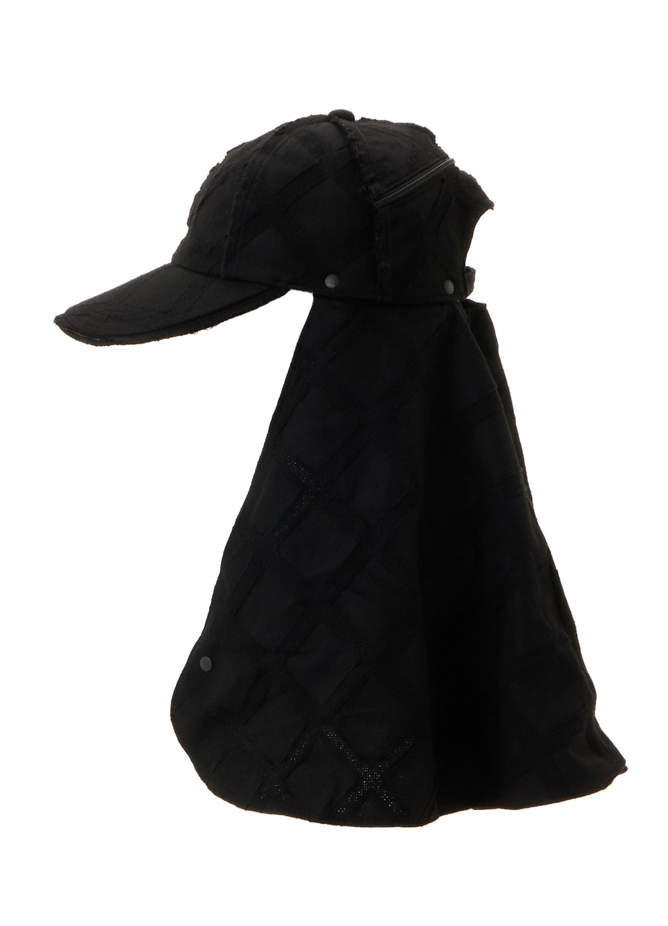PLAID JACQUARD HEAT-SHIELDING CAPE CAP