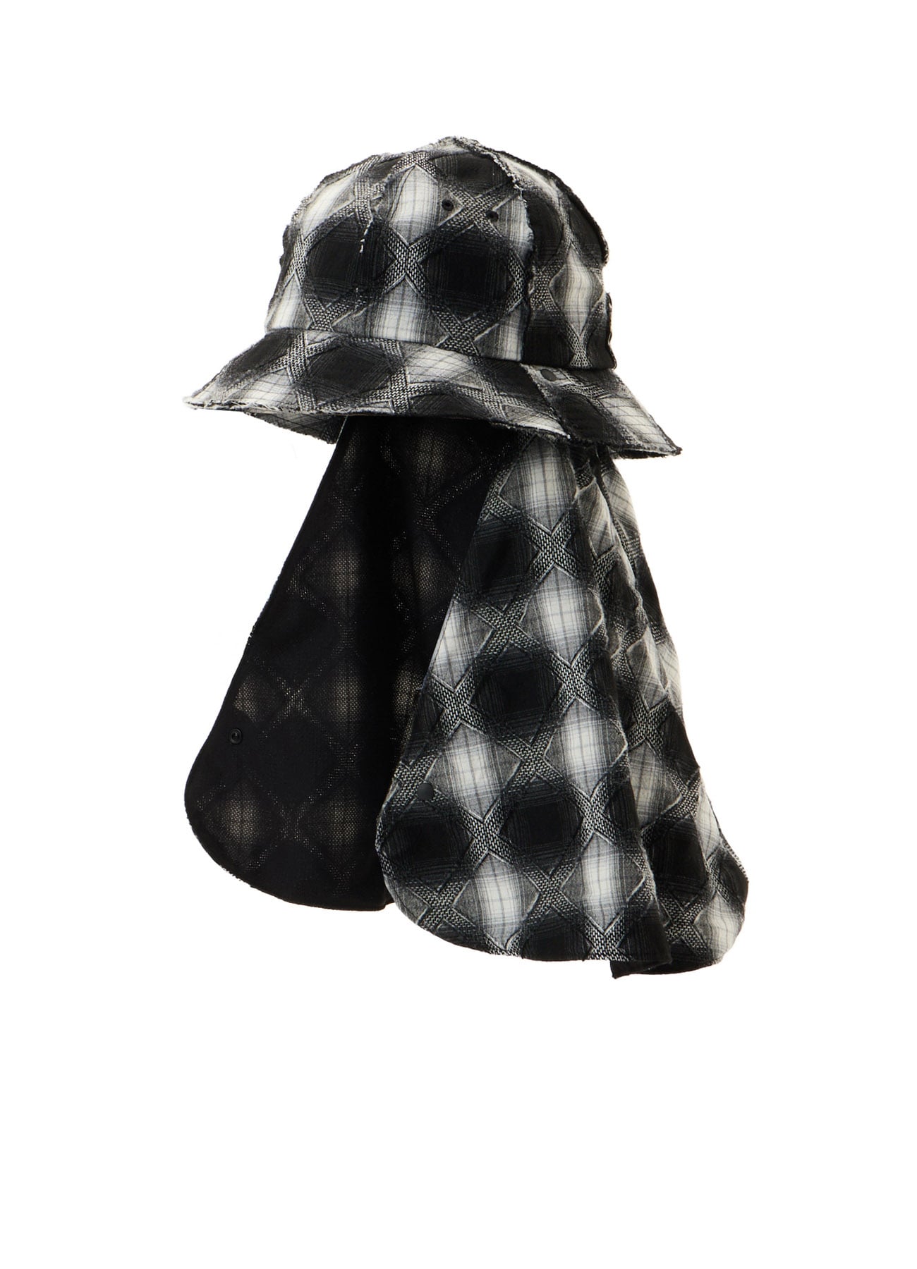 PLAID JACQUARD HEAT-SHIELDING CAPE HAT